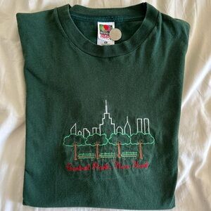 Vintage 90s Single Stitch Embroidered Central Park New York Shirt